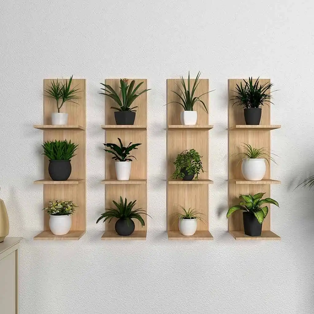 ideas for wall decoration with plant display with green indoor plants in a living room or bedroom paper craft