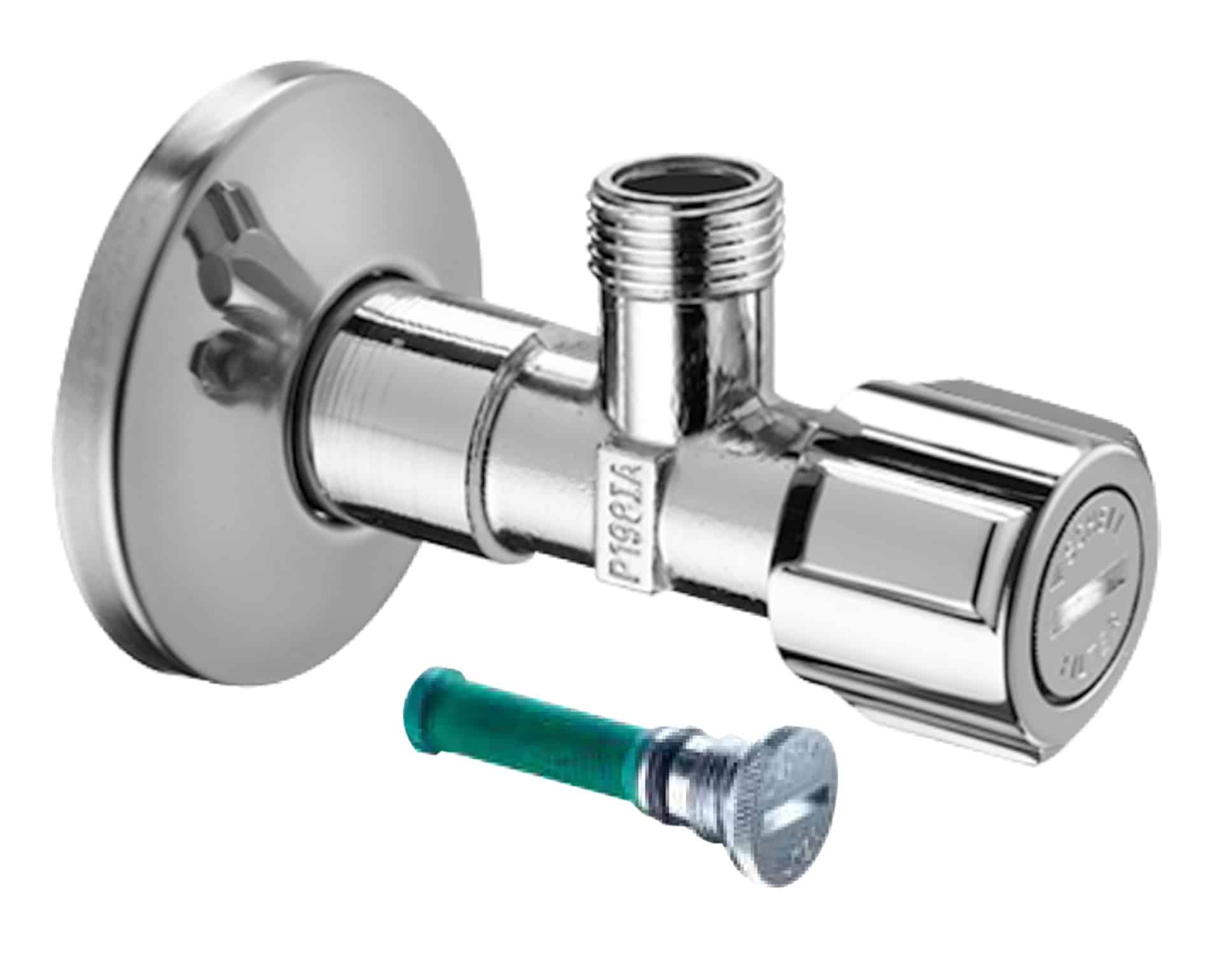 SCHELL brass filter angle valve in silver colour chrome finish
