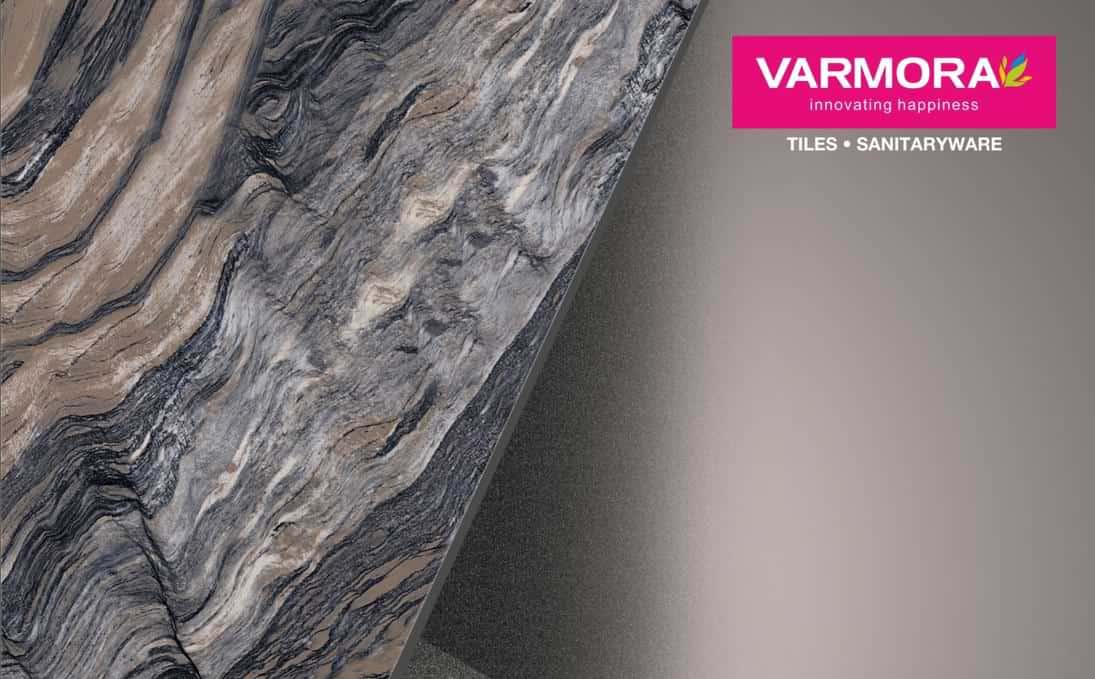 Varmora Granito Pvt Ltd with logo and beautiful ceramic tile design