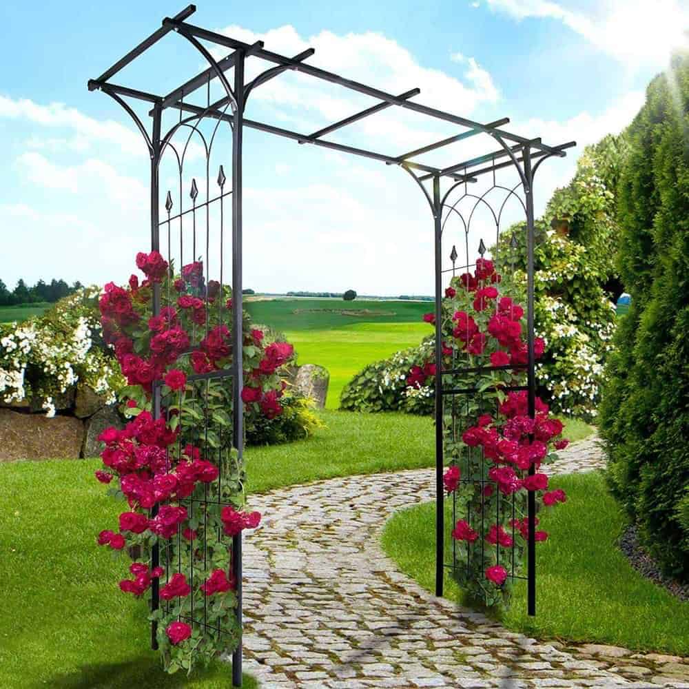 Pergola green garden arch vine support structure for roses