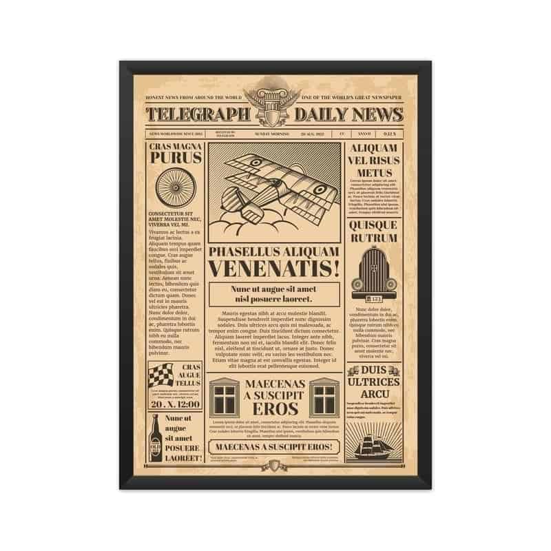 Vintage Newspaper Frame