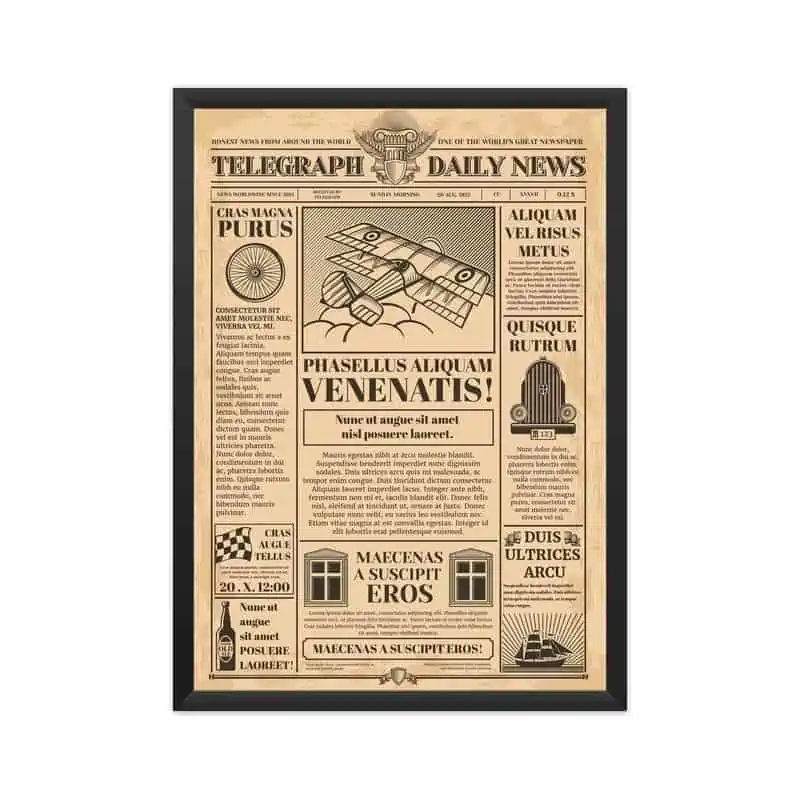 Vintage Newspaper Frame