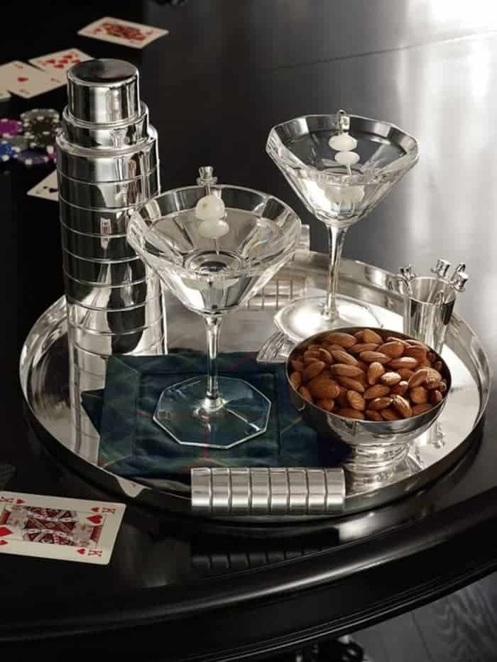tray liquor counter in silver colour