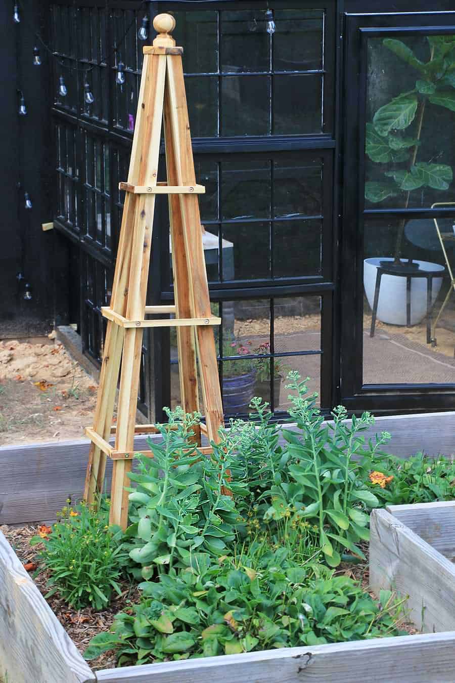 conical light brown ladder trellis for garden 