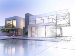 3d home plan created by home designer software in white