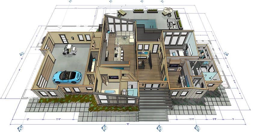 chief architect software for 3d interior floor plans in light brown