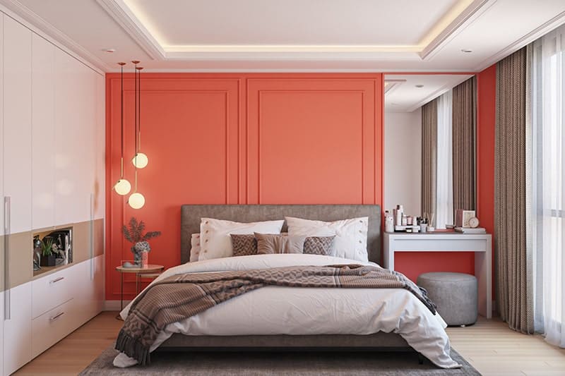 coral bedrooom colour
