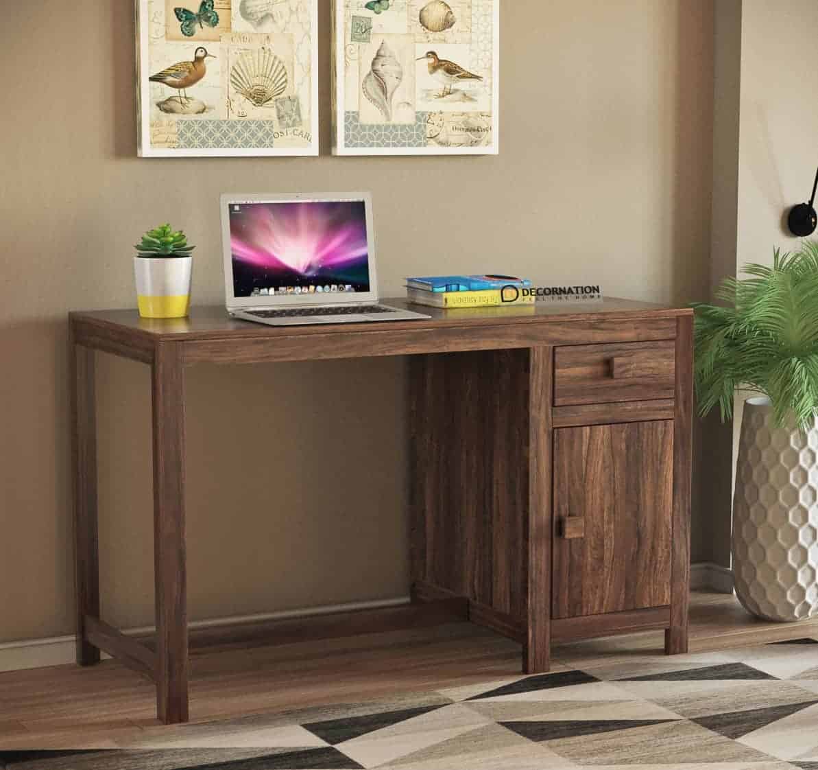 Flavia Sheesham Wood Computer Table With Storage ubicaciondepersonas