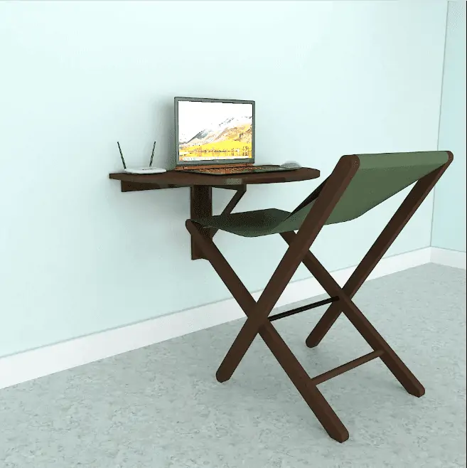 green, wooden base furniture, wall mounted, laptop