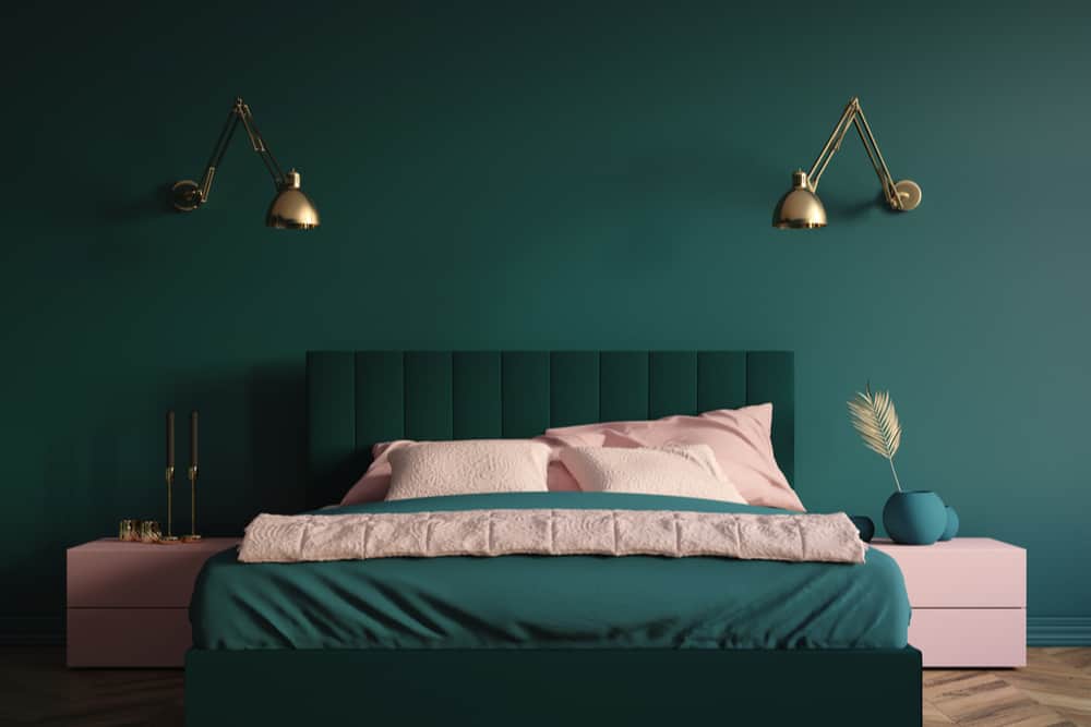 dark green bedroom colour