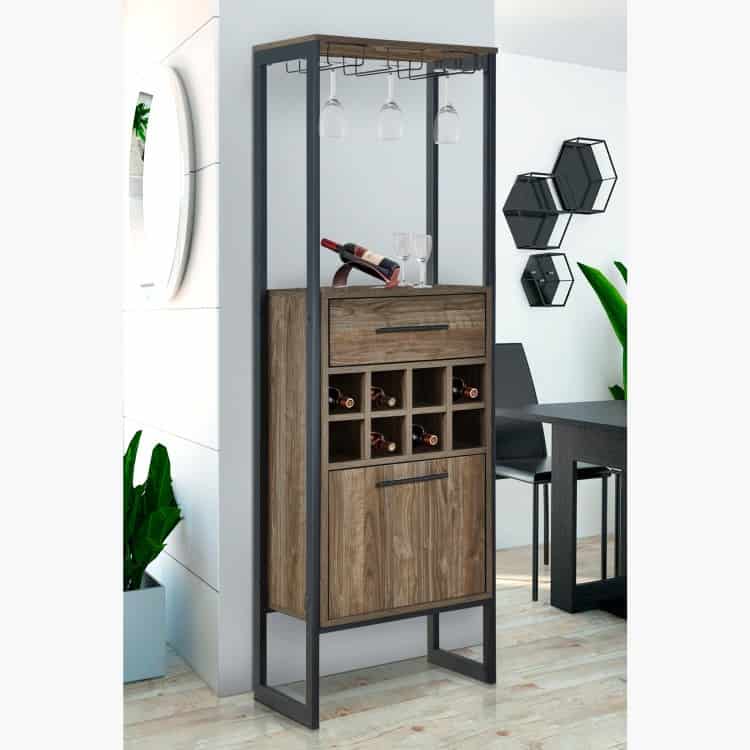 small in home bar in brown color