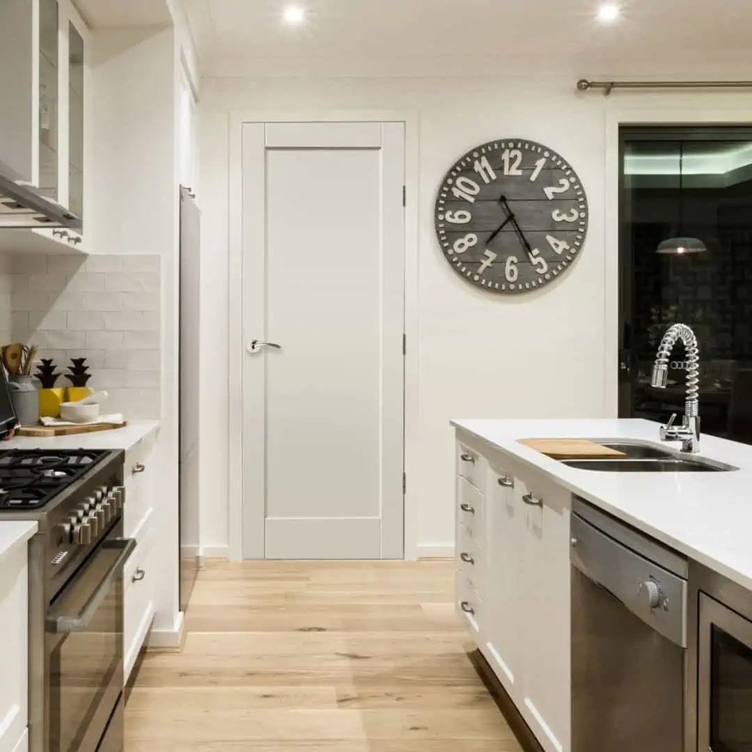 white kitchen interiors with white kitchen cabinet black