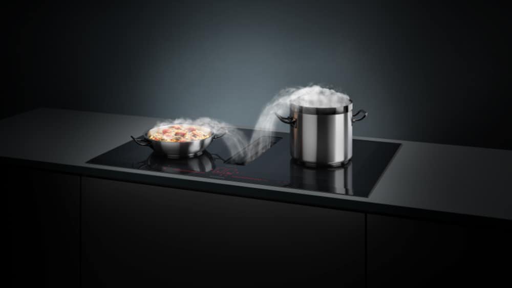 Siemens venting cooktop - Induction hob with an integrated ventilation system, black ceramic glass finish gas hobs