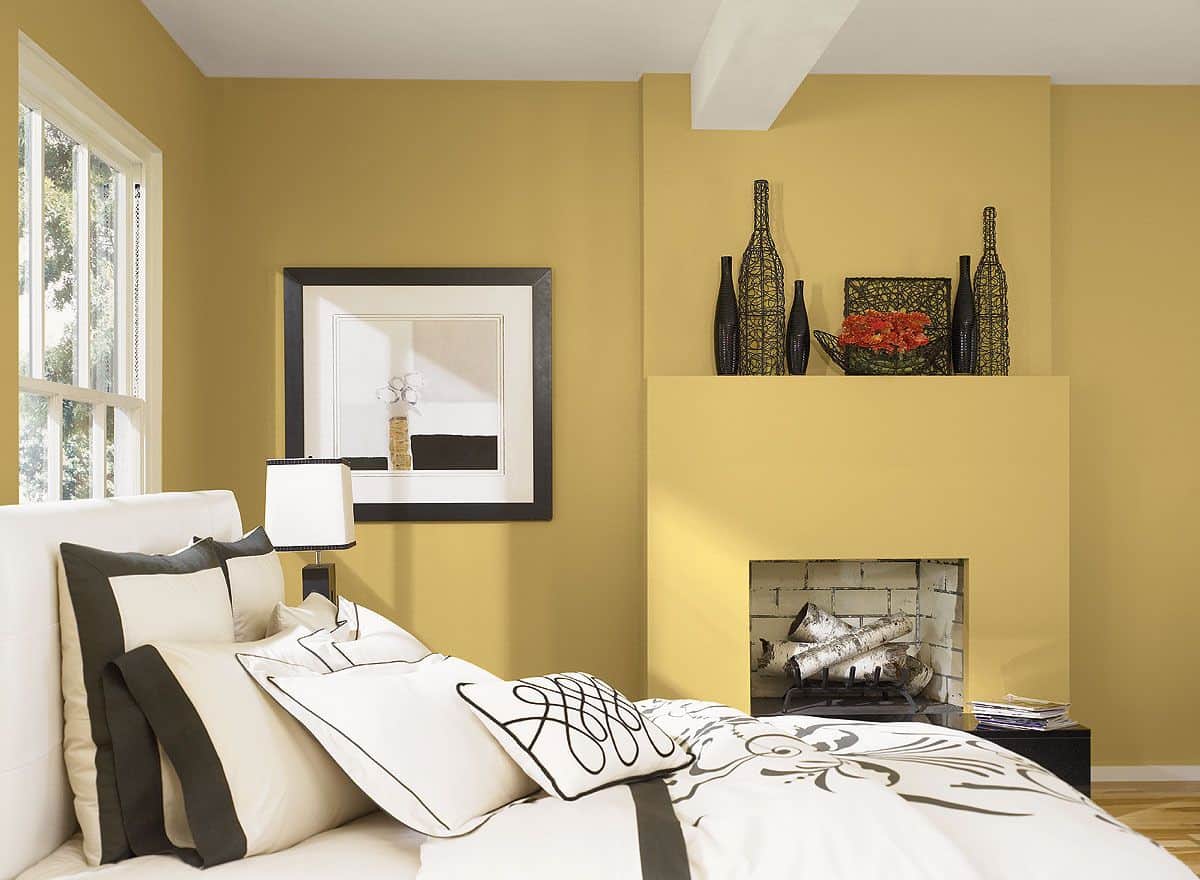 mustard bedroom colour