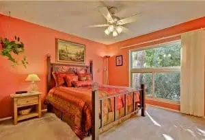 orange and white bedroom colour