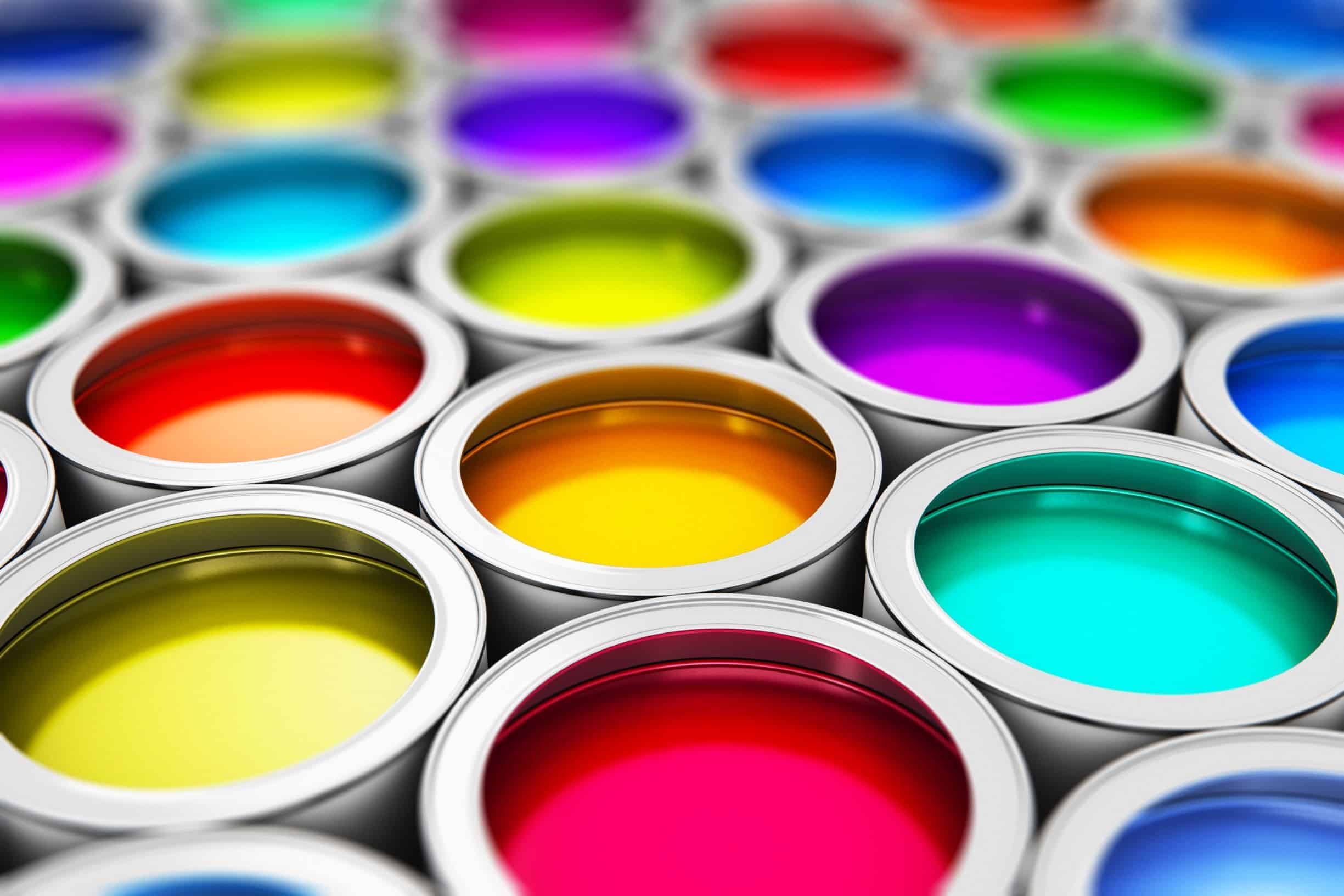 paint cans different colours