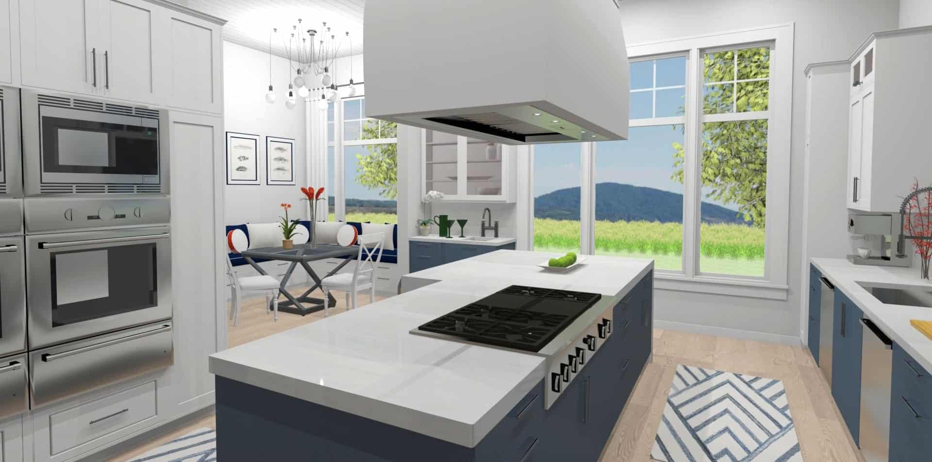 Kitchen 3D layout in white colour