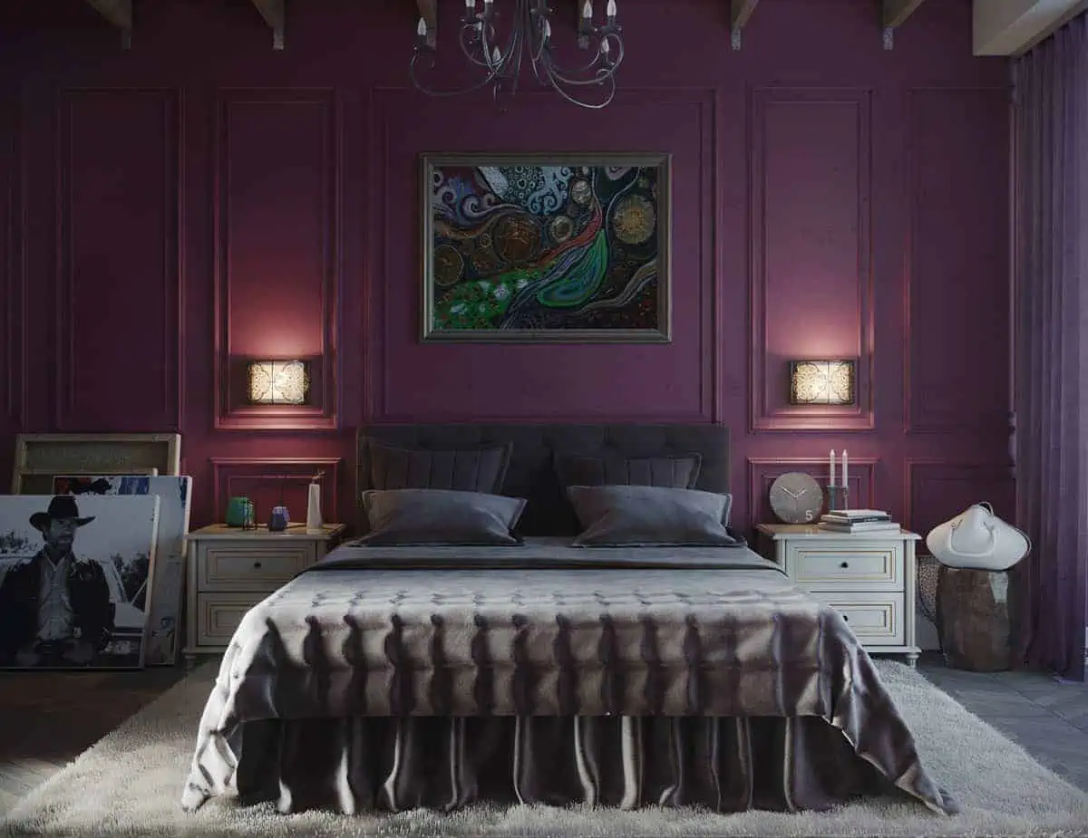 dark purple bedroom colour