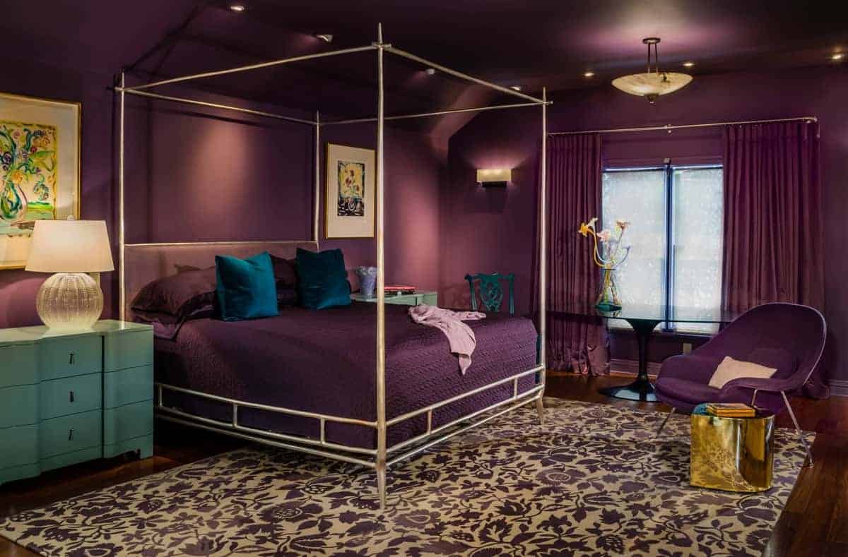 dark purple bedroom colour