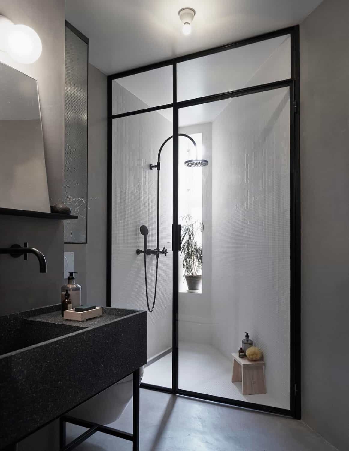 Grey colour bathroom for a modern home