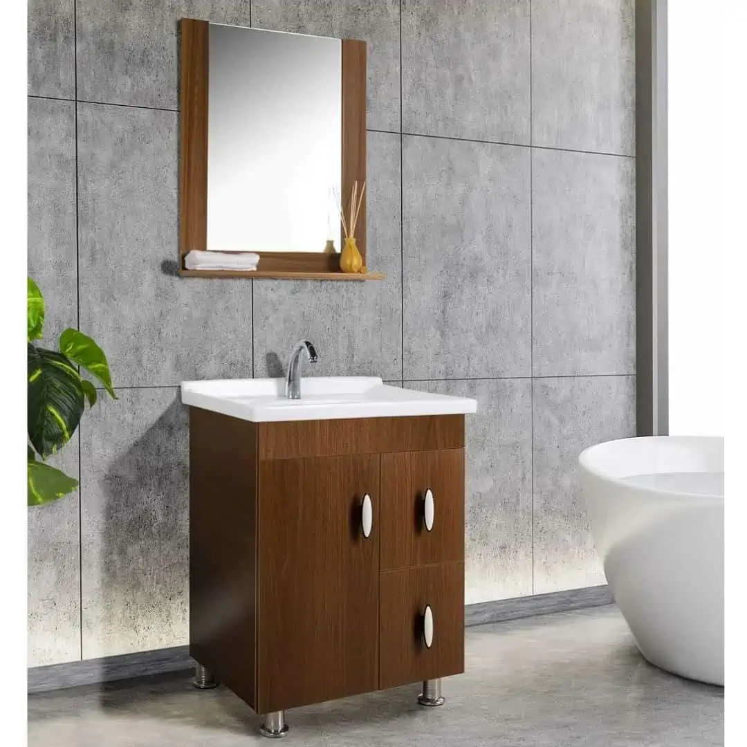 Fuao Sanitaryware walnut brown vanity with cabinets