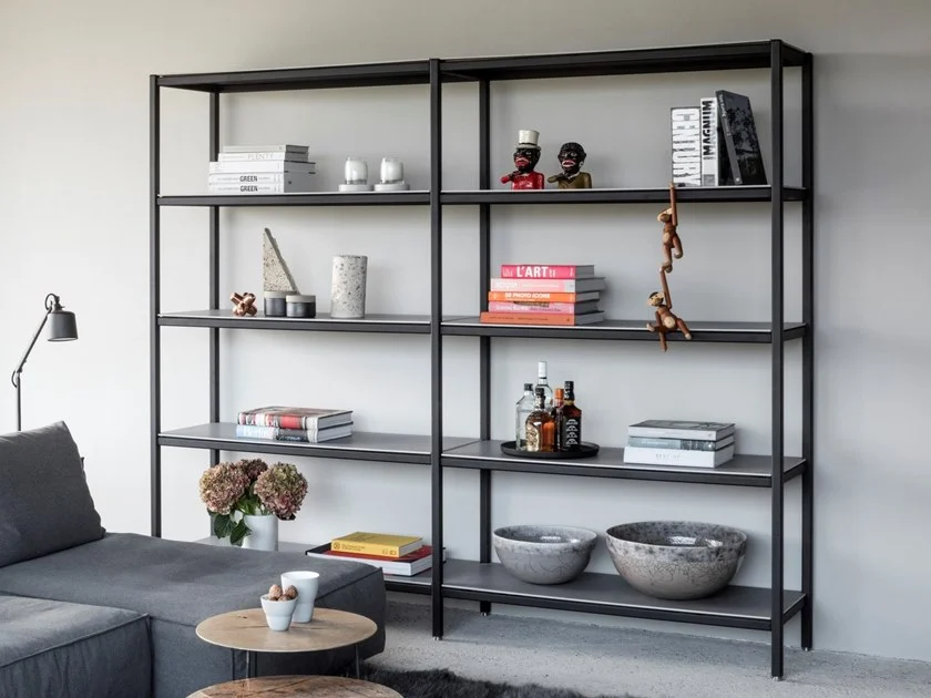 Free standing shelving unit for living room storage