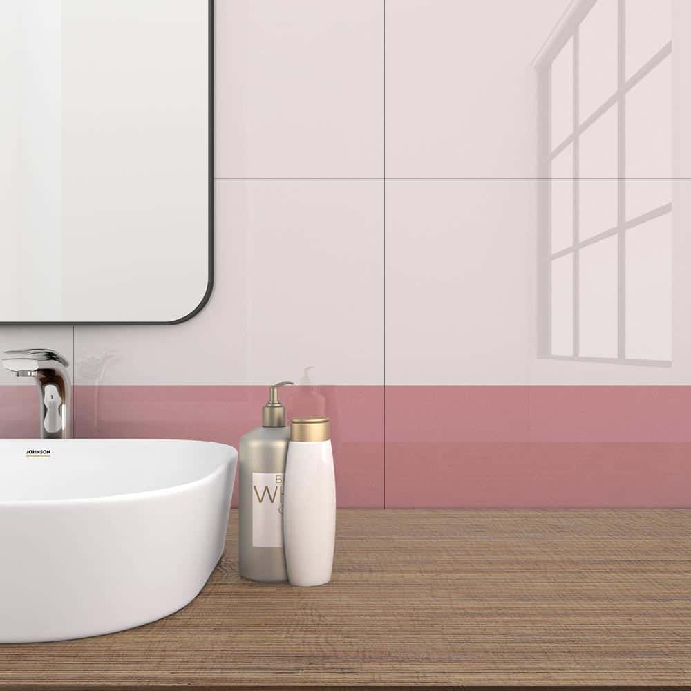 living room and bathroom pink wall tiles for one of the top brands in India