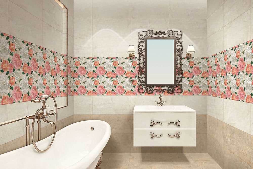 Wall digital tile design for kitchen backsplash and bathroom