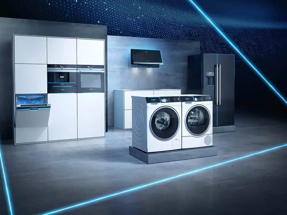 siemens smart home & kitchen appliances range with HomeConnect - dishwasher, refrigerator, washing machine, tumble dryer, hob, hood, chimney, oven, microwave