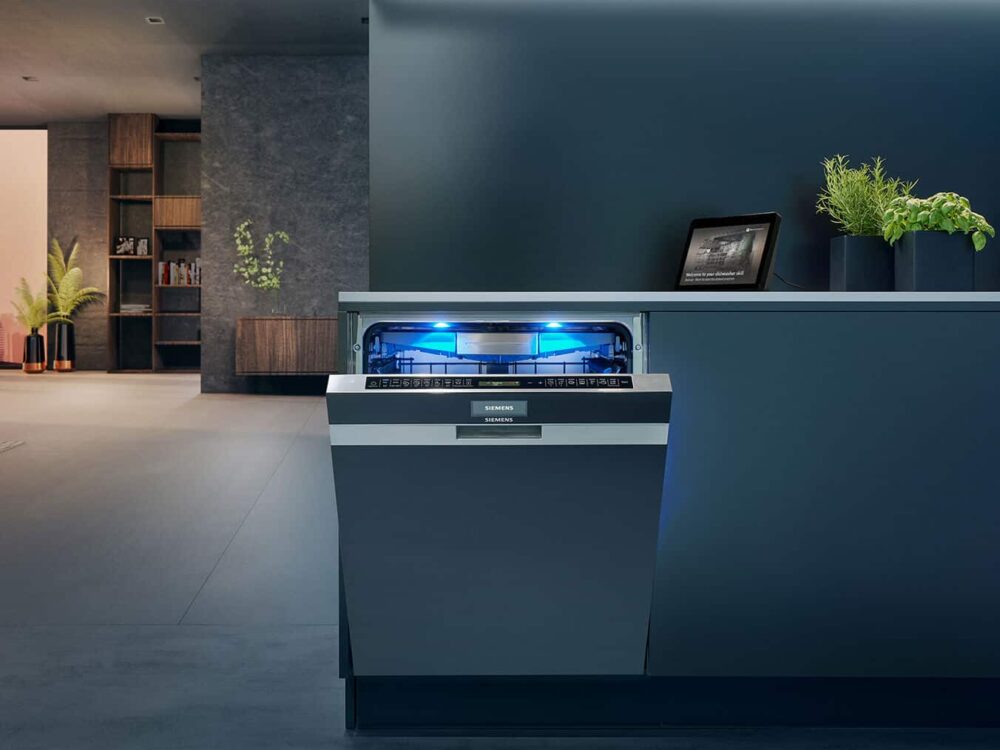 iQ700 60 cm fully-integrated dishwasher by siemens with blue emotionlight