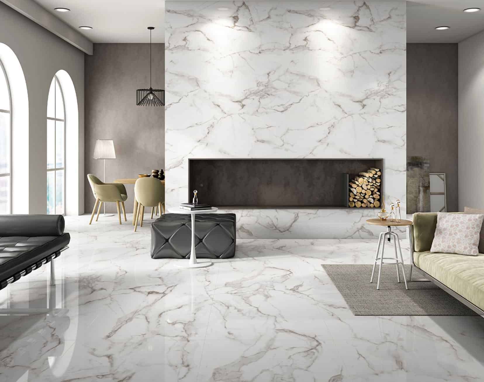 White marble living room