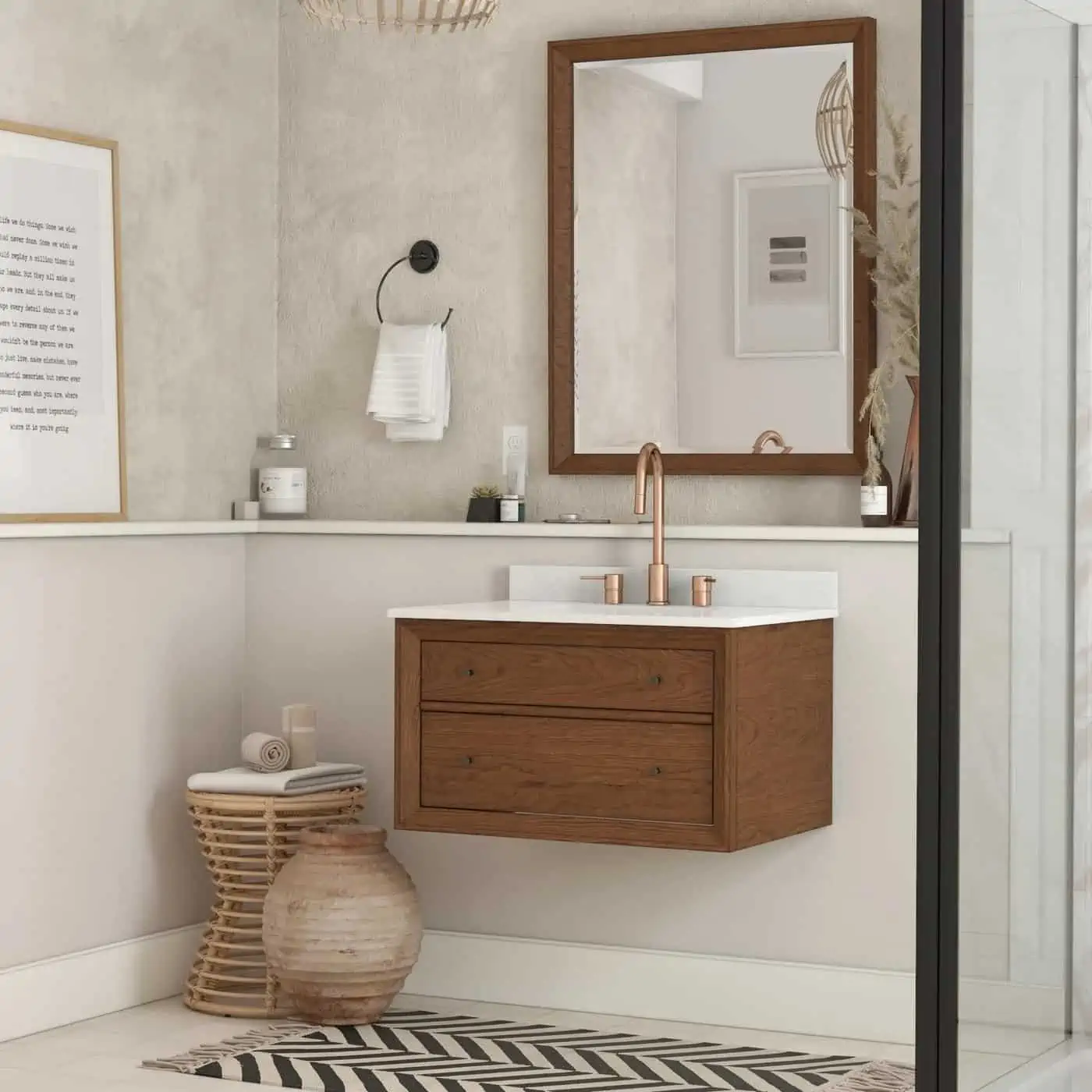 wall mounted bathroom vanity with under mount sink