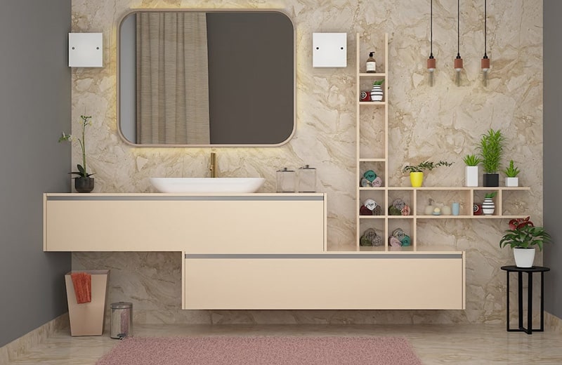 wall mounted bathroom vanity with vessel sink