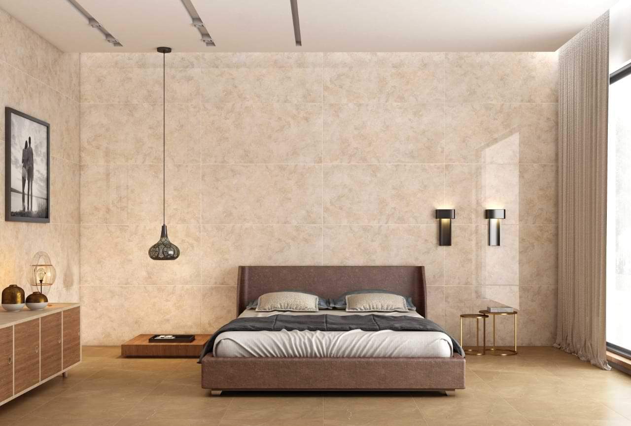Cream colour bedroom tiles simple