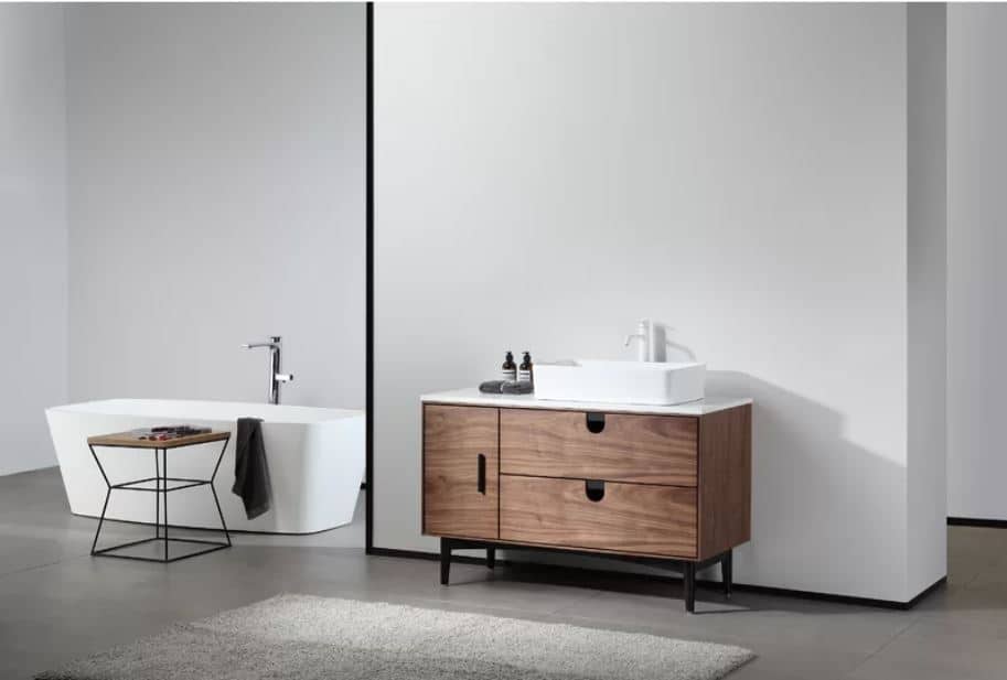 contemporary style wooden free standing bathroom vanity