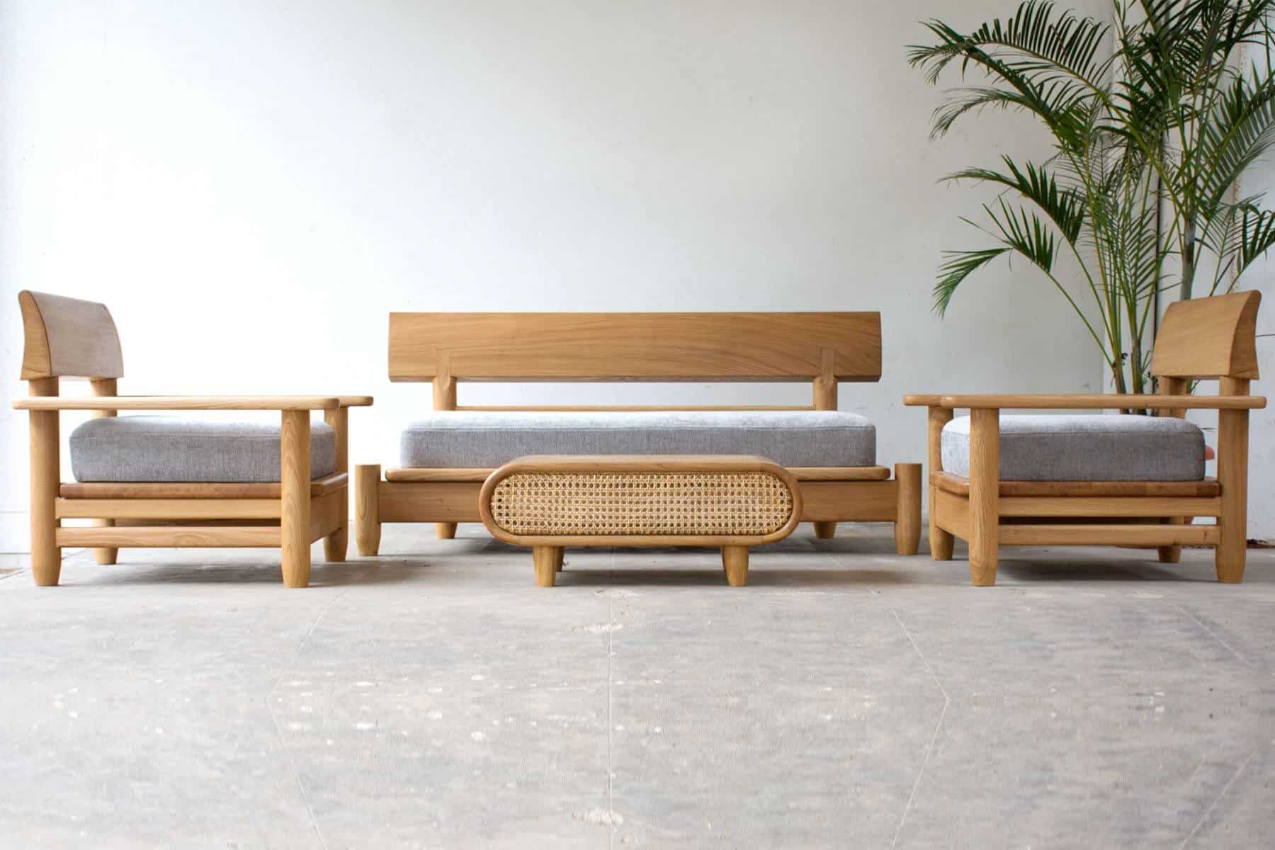 modern wooden sofa