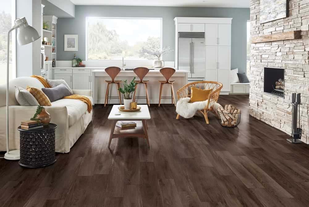 Armstrong floors hand hewn oak rigid core in living room