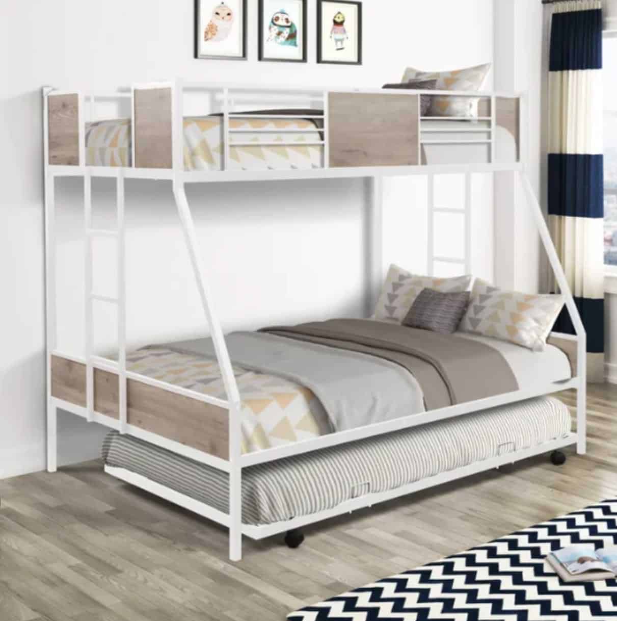Sparkenzy white modern bunk bed