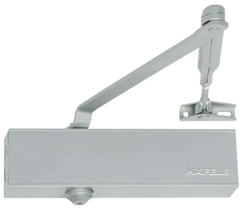 silver door closer