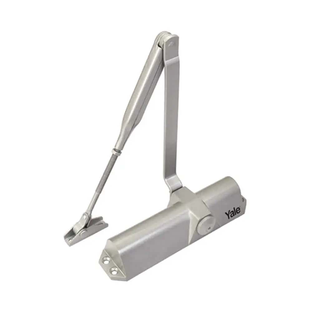 silver door closer