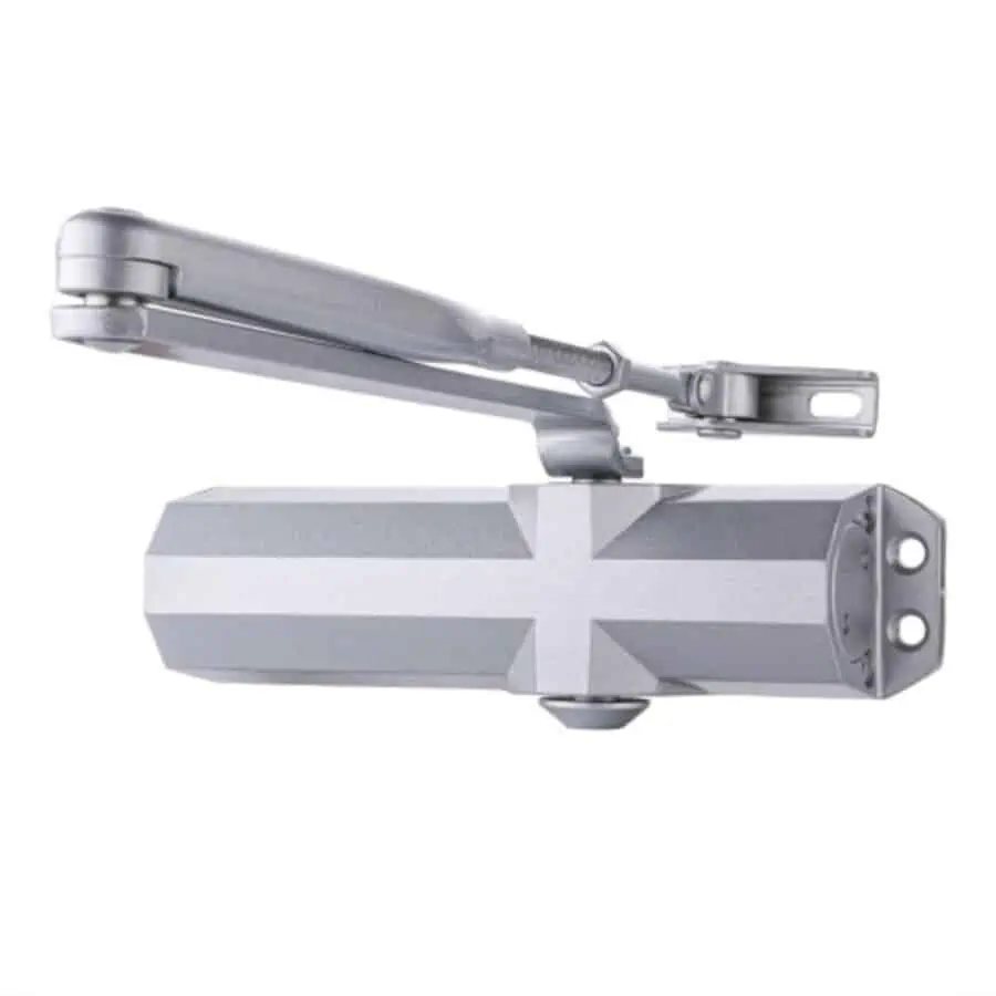 silver door closer