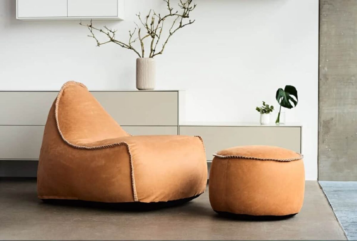 Leather Big Bean Bags Sofa Chair footrest Lounger Bean Bag XXXL Without  Beans