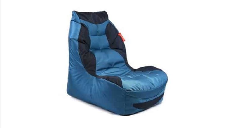 Blue and black filled gamer bean bag