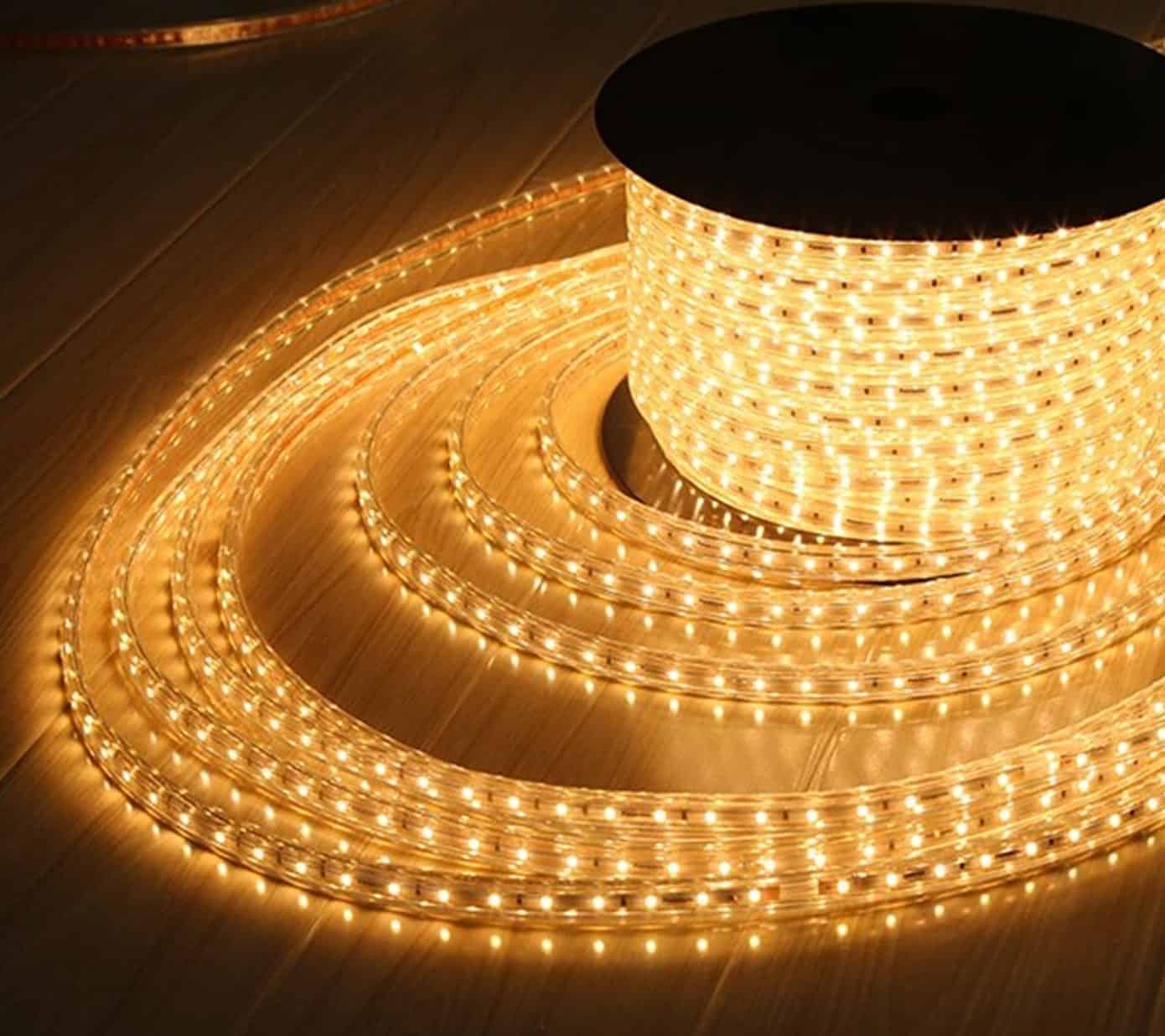 A roll of LED strip rope lighting.
