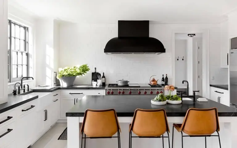 A kitchen space with less crowed walls.