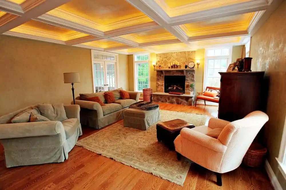A beutiful living room with proper lighting.