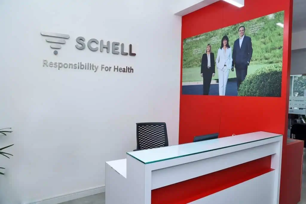 Reception area at schell office bangalore