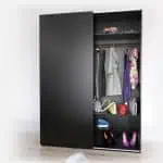 black wardrobe, sliding wardrobe door fittings by hafele with soft close mechanism