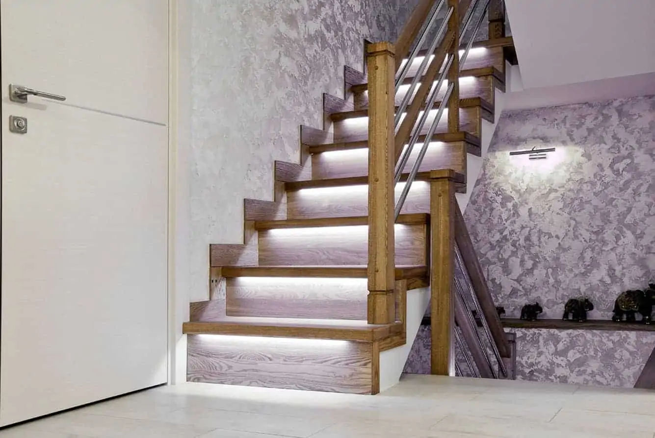 A beautiful staircase with proper lighting.