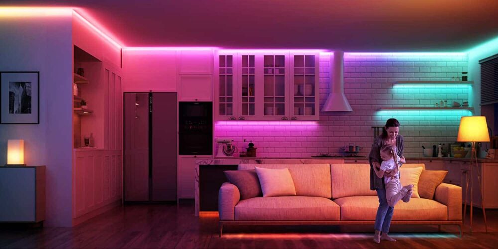 multi coloured led lighting strips for home